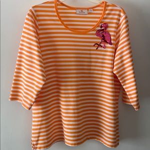 Quacker Factory Jersey Sequin Flamingo